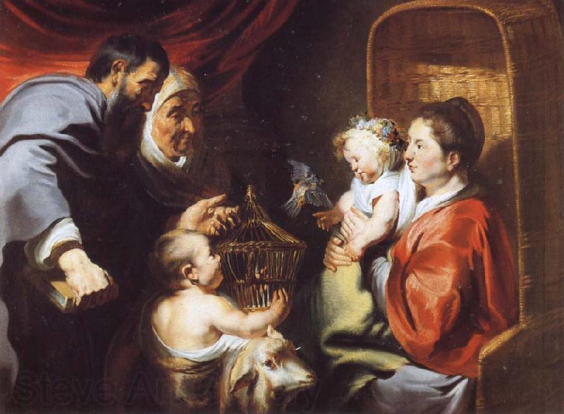 Jacob Jordaens The Virgin and Child with Saints Zacharias,Elizabeth and John the Baptist Spain oil painting art
